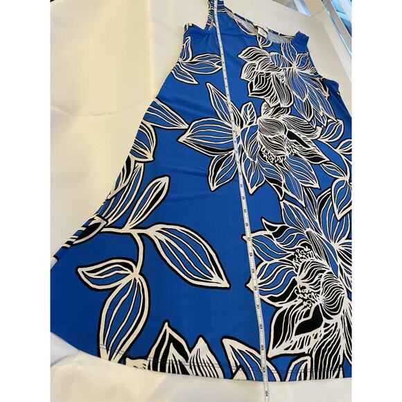 Ivy Lane Coastal Sleeveless Shift Knee Length Dress Blue White Floral Size Small - Picture 7 of 8